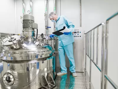 scientist is working with control panel